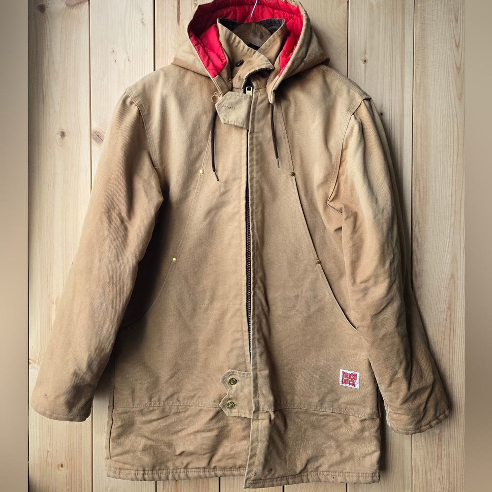 Vintage Tough Duck Canvas Work Chore Coat Utility Mens Medium